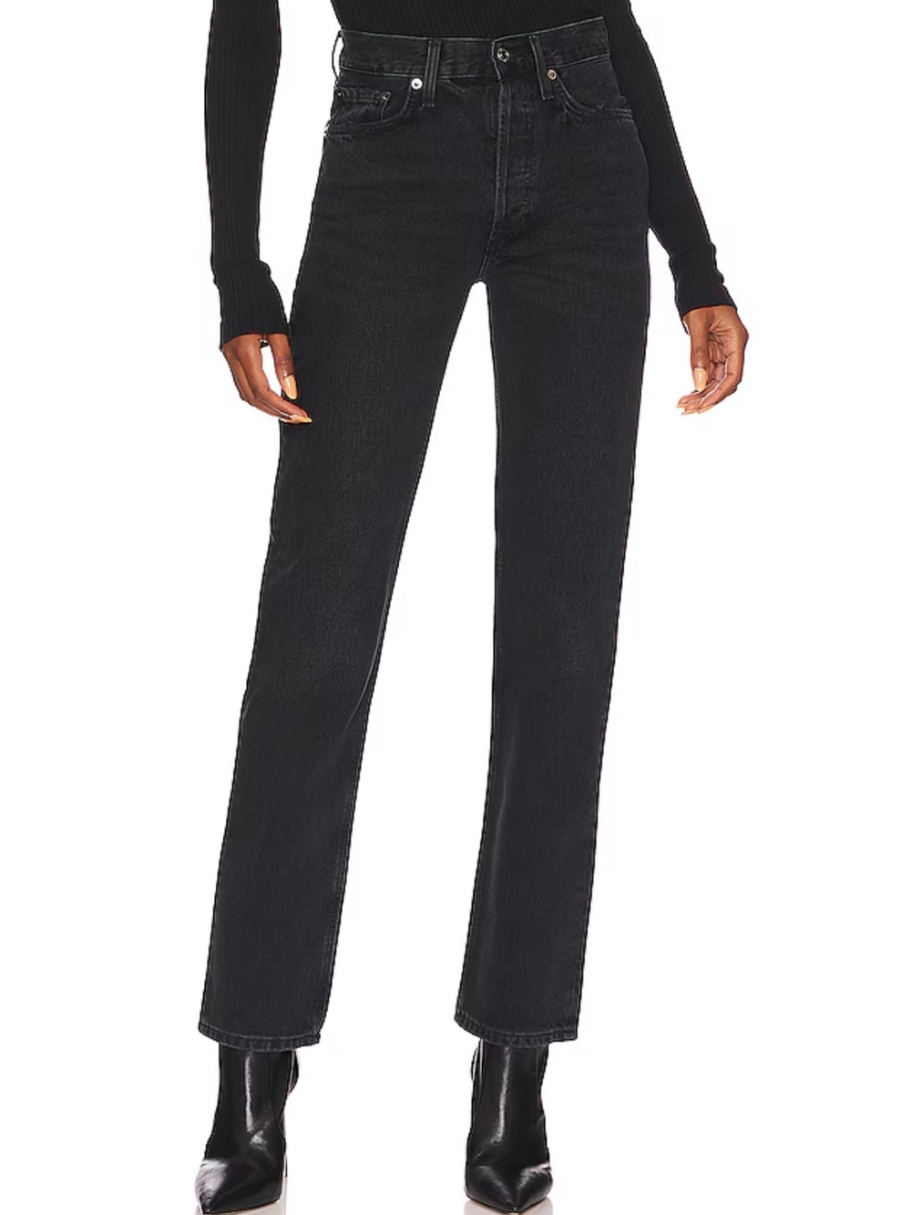Agolde Lana Jeans Size 26 in Grey/Black Straight Leg jeans